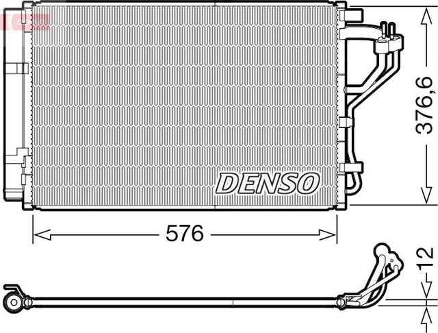 Радиатор кондиционера (конденсатор) Denso для Kia Ceed II 2012-2018. Артикул DCN41010