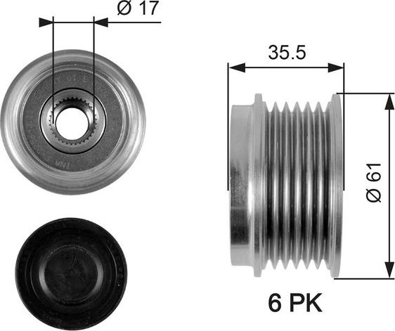 Муфта генератора обгонная Gates DriveAlign®. Артикул OAP7100