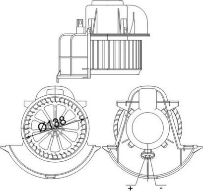 Вентилятор, мотор печки (отопителя) салона Mahle Behr для Volkswagen Amarok I 2010-2016. Артикул AB 113 000S