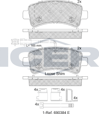 Тормозные колодки Icer. Артикул 142240