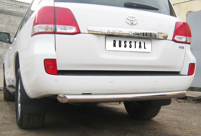 Защита RusStal заднего бампера d76 (дуга) для Toyota Land Cruiser 200 2012-2015. Артикул LCZ-000202