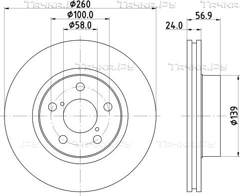 Тормозной диск Nisshinbo передний для Subaru Impreza II 2000-2009. Артикул ND7005