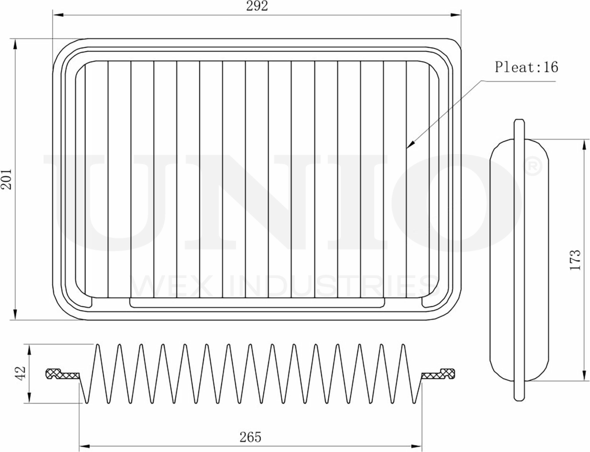 Фильтр воздушный (Unio). Артикул FLT-10012