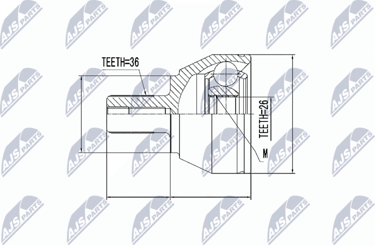 Шрус наружный (граната) NTY. Артикул NPZ-FR-027