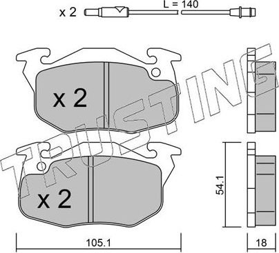 Тормозные колодки Trusting передние для Peugeot 405 1987-1999. Артикул 039.2