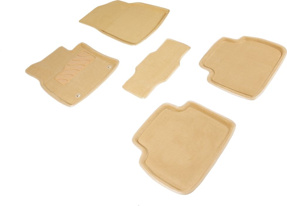 Коврики Seintex 3D ворсовые с бортиком для салона Toyota Camry 70 (V70, XV70) 2017-2026 Бежевые. Артикул 89371