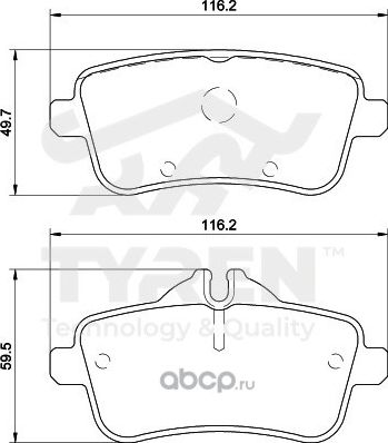 Дисковые тормозные колодки (Tyren). Артикул TYR1215721