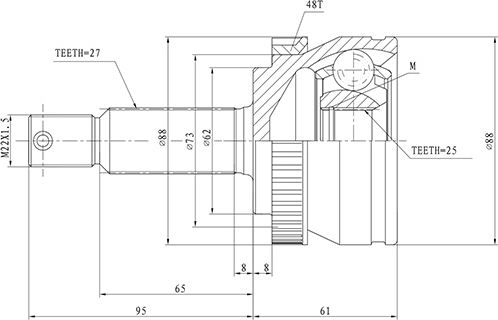 ШРУС НАРУЖНЫЙ HYUNDAI TUCSON (04-10) (Zikmar). Артикул Z87325R