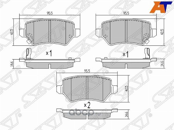 Колодки тормозные зад KIA CEED 12-OPEL ASTRA H 05 (SAT). Артикул ST58302A2A30