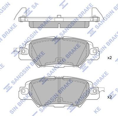 Тормозные колодки Sangsin Hi-Q задние для Mazda MX-5 IV (ND) 2015-2026. Артикул SP1860