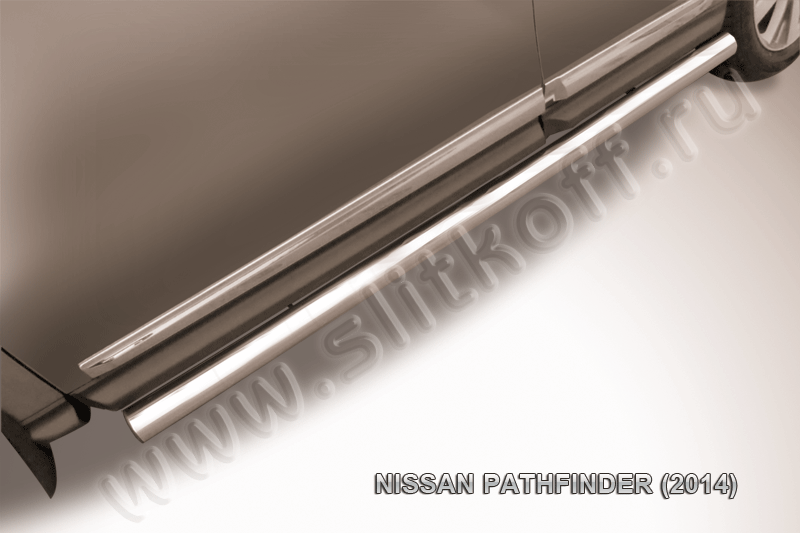 Пороги Slitkoff труба d76 для Nissan Pathfinder R52 2014-2026. Артикул NIP14-009