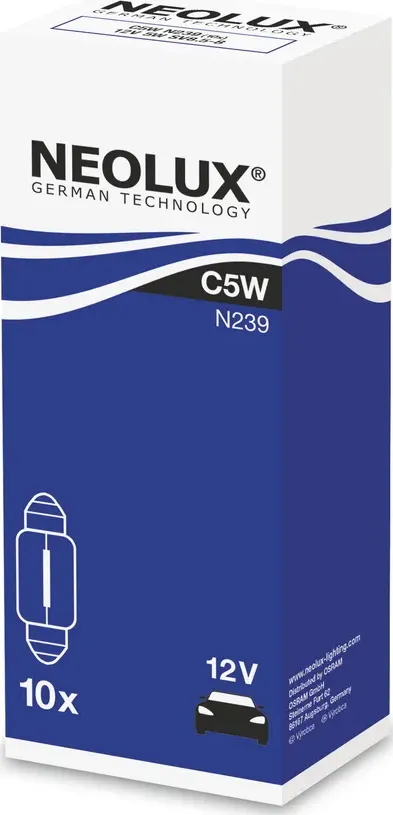 Лампа 12V C5W SV8.5-8 двухцокольная NEOLUX. Артикул N239