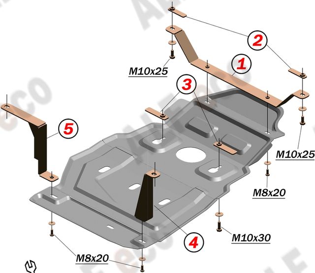 Защита алюминиевая Alfeco для МКПП и РК Dymos УАЗ Патриот I рестайлинг 2014-2026. Артикул ALF.39.04 AL4