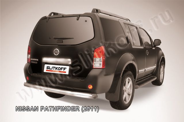 Защита Slitkoff заднего бампера d76 для Nissan Pathfinder R51 2011-2014. Артикул NIP11-007