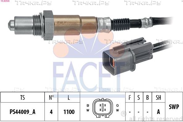 Лямбда-зонд (кислородный датчик) Facet Made in Italy - OE Equivalent. Артикул 10.8358