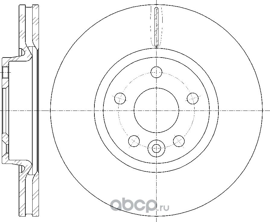 Диск тормозной вентилируемый (G-Brake). Артикул GR20484