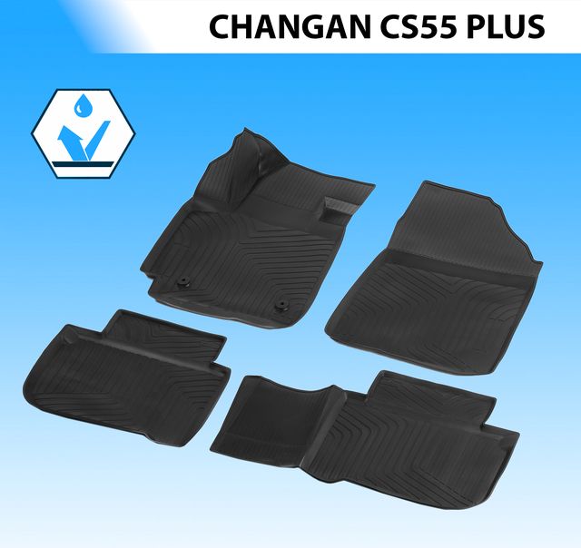 Коврики в салон автомобиля Rival для Changan CS55 Plus 2022-2026. Артикул 18901001