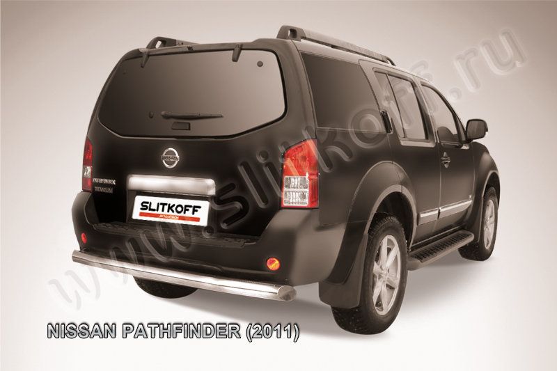Защита Slitkoff заднего бампера d76 для Nissan Pathfinder R51 2011-2014. Артикул NIP11-007
