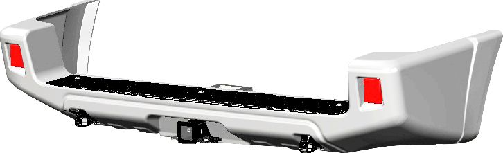 Бампер задний силовой АВС-Дизайн для УАЗ Patriot 2014-2026 с лифтом положения кузова 0-65 мм. УСИЛЕННЫЙ, с квадратом под фаркоп, белый. Артикул ABC.UAZ.RB.28W