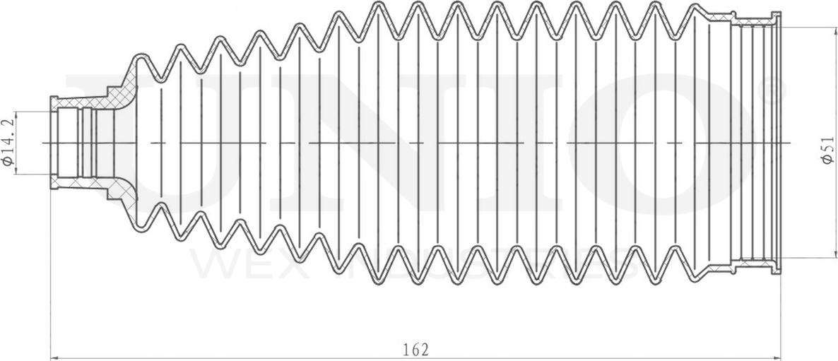 Пыльник рулевой рейки (Unio). Артикул DUC-20036
