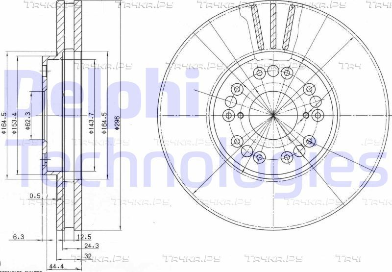 Тормозной диск Delphi передний для Lexus SC II 2001-2010. Артикул BG2829