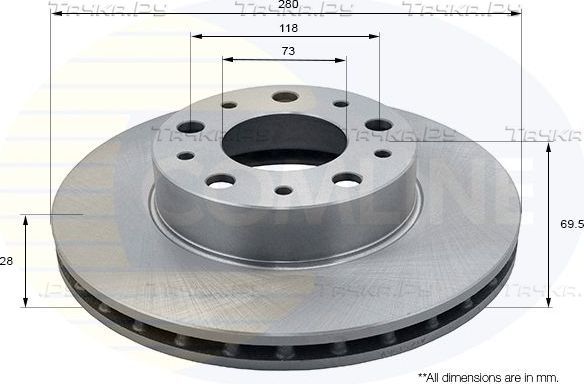 Тормозной диск Comline COATED. Артикул ADC1571V