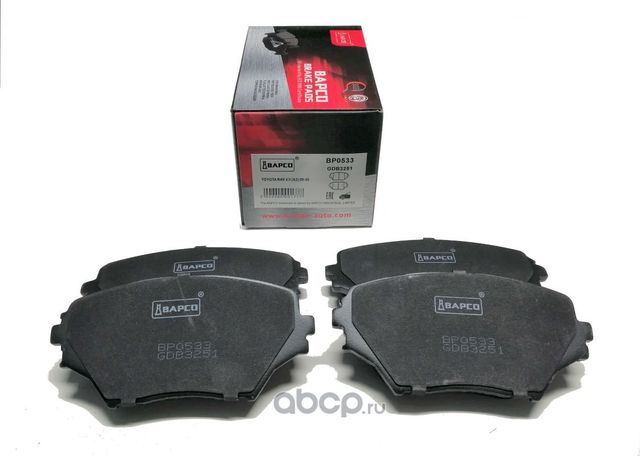 Колодки тормозные дисковые пер. TOYOTA RAV 4 II (_A2_) 00-05 (Bapco) Bapco. Артикул BP0533