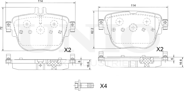 Колодки тормозные дисковые, комплект (Unio). Артикул BRP-20479