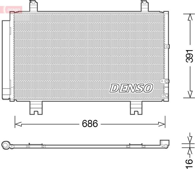Радиатор кондиционера (конденсатор) Denso для Lexus GS IV 2012-2018. Артикул DCN51013