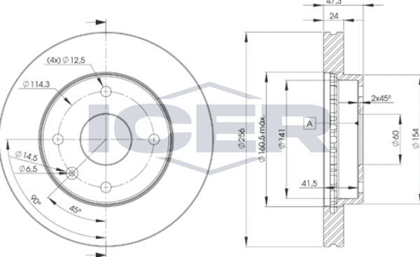 Тормозной диск Icer. Артикул 78BD8338-2