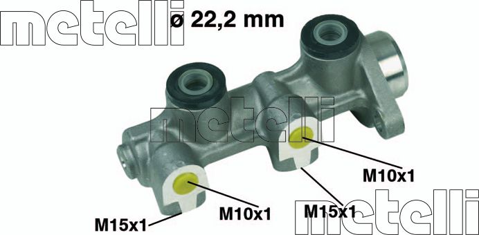 Тормозной цилиндр главный Metelli (алюминий). Артикул 05-0336