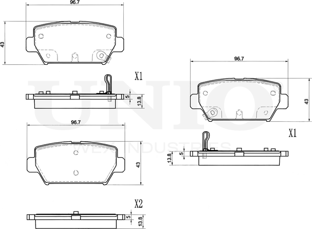 Колодки тормозные дисковые, комплект (Unio). Артикул BRP-20053