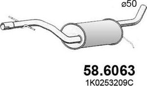 Глушитель Asso для Volkswagen Golf Plus I 2004-2013. Артикул 58.6063