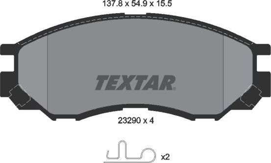 Тормозные колодки Textar. Артикул 2329002