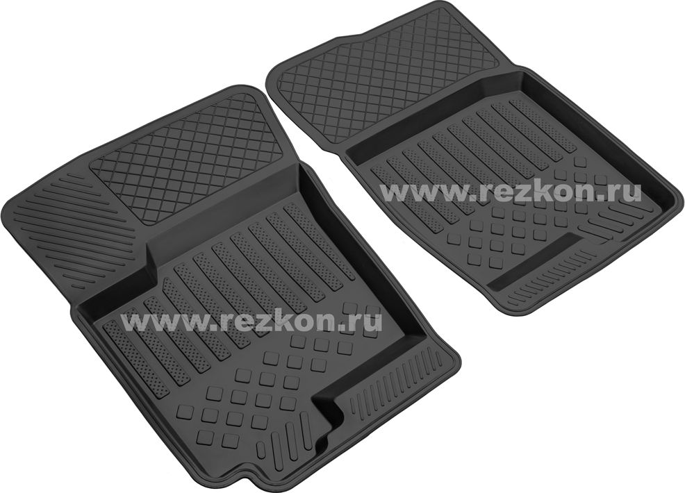 Коврики Rezkon резиновые передние для салона Hyundai Getz 2003-2010. Артикул 1520020100