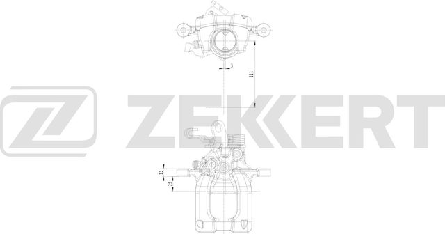 Тормозной суппорт Zekkert (Чугун) задний правый для Audi A3 II (8P) 2003-2013. Артикул BS-8307