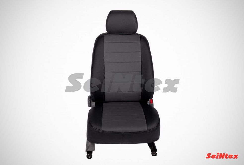 Чехлы Seintex (экокожа) на сидения для Kia Sportage III 2010-2015, цвет Черный/Серый. Артикул 86468