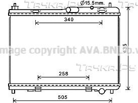 Радиатор охлаждения двигателя AVA. Артикул FD2605