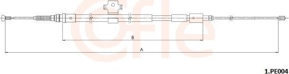 Трос ручника (тросик ручного тормоза) Cofle. Артикул 92.1.PE004