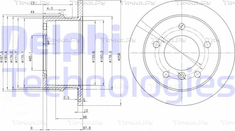 Тормозной диск Delphi задний для Mercedes-Benz G-Класс W461 1993-2026. Артикул BG3235