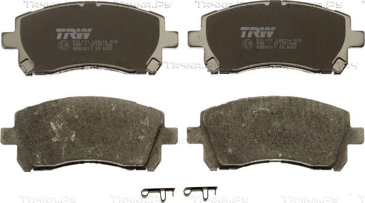 Тормозные колодки TRW COTEC передние для Subaru Legacy IV 2003-2005. Артикул GDB3217