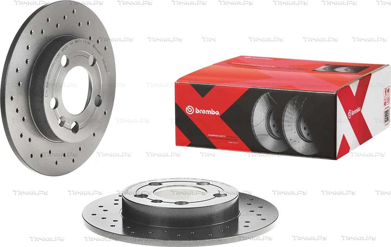 Тормозной диск Brembo XTRA LINE - Xtra задний для Volkswagen Golf IV 1998-2006. Артикул 08.9148.1X