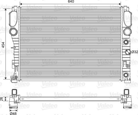 Радиатор охлаждения двигателя Valeo (алюминий). Артикул 701575