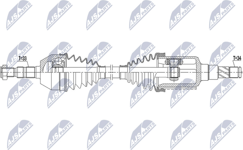 Полуось (привод в сборе, приводной вал) NTY. Артикул NPW-DW-027