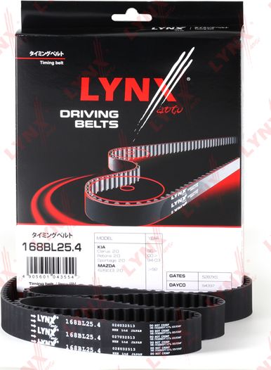 Ремень ГРМ LYNXauto для Kia Retona I 2000-2001. Артикул 168BL25.4