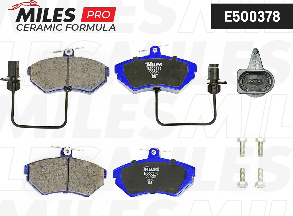Тормозные колодки Miles (Керамика) передние для Audi A4 II (B6) 2000-2004. Артикул E500378