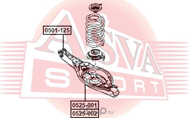 РЫЧАГ ПРАВЫЙ НИЖНИЙ ЗАДНИЙ (Asva). Артикул 0525001