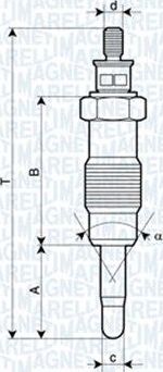 Свеча накаливания (накала) Magneti Marelli. Артикул 062580704304
