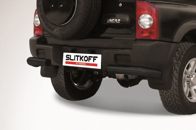 Защита Slitkoff задняя d76 уголки ЧЕРНАЯ матовая для ТагАЗ Tager 5-дв. 2008-2026. Артикул TAT5d018B