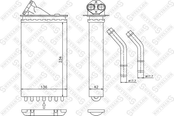 Радиатор отопителя (печки) Stellox для Opel Omega B 1994-2003. Артикул 10-35011-SX